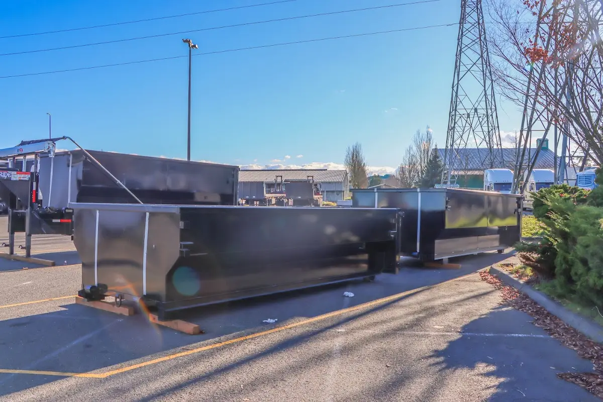 Roll-off dumpster ready for waste disposal at job site for Construction Dumpster Rental in Hyrum